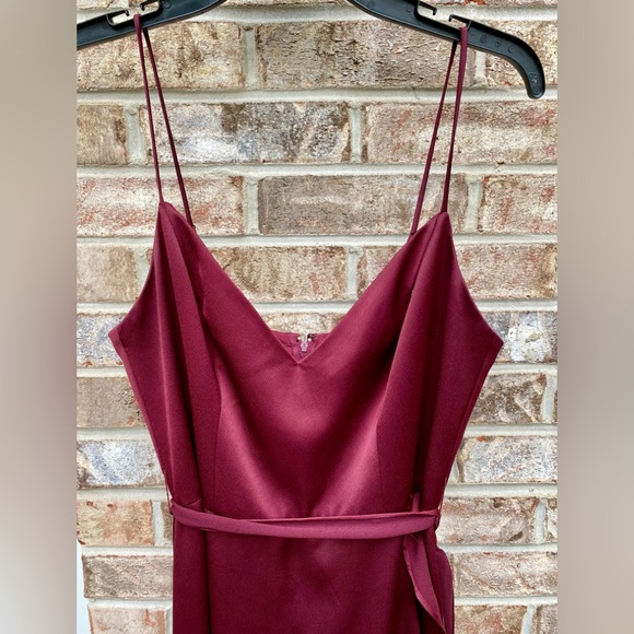 NWOTs Burgundy Asymmetrical Ruffle Celebrate DB Studio Goth Formal Prom Dress - Picture 10 of 11